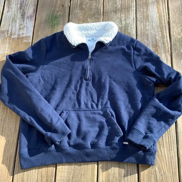 Fleece Jacket Hollister Sherpa Lined Half Zip Sweatshirt Hollister